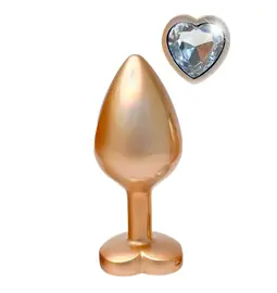 Análne šperky - Gleaming Love Pearl gold análny kolík M