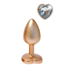 Análne šperky - Gleaming Love Pearl gold análny kolík S