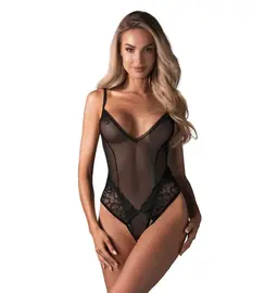 Erotické body a korzety - Obsessive Blomentis body - čierne - 26446301121 - M/L