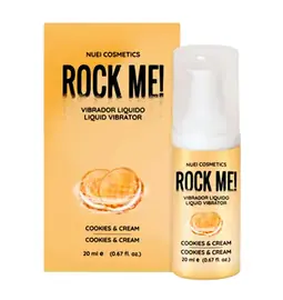 Stimulácia klitorisu a vagíny - NUEI Rock me! tekutý vibrátor 20 ml - Cookies and Cream