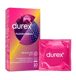 Kondómy vrúbkované a s výstupkami - Durex kondómy Pleasuremax 10 ks