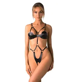 Erotické body a korzety - Obsessive Dame Controle body - čierne