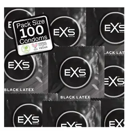 Farebné kondómy - EXS Black Latex kondómy 100 ks