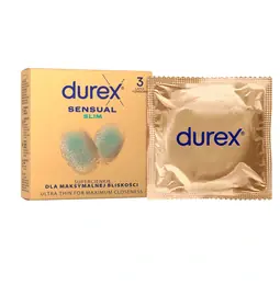 Ultra jemné a tenké kondómy - DUREX kondómy Sensual Slim 3 ks