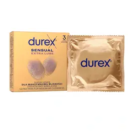 Kondómy s extra lubrikáciou - DUREX kondómy Sensual Extra Lube 3 ks