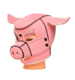 Masky, kukly a pásky cez oči - XR Brands Pig Neoprene maska prasiatka - ružová