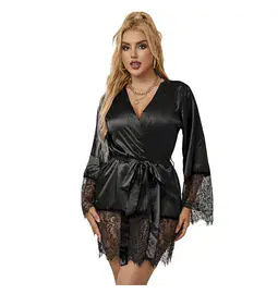 Erotické košieľky - Subblime dámsky župan 953799 - čierny - D-242152 - S/M