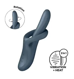 Multifunkčné vibrátory - Satisfyer Heat Flex 4 rabbit vibrátor - šedý