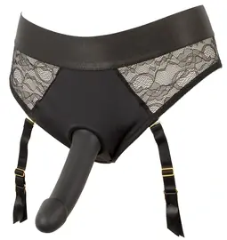 Nasadzovacie penisy, strap-on - Strap-on set kalhotky a dildo - černý