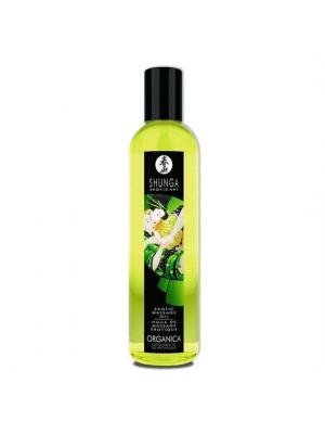 Masážne oleje a sviečky - Shunga Organica masážny olej 250 ml - zelený čaj - v271100