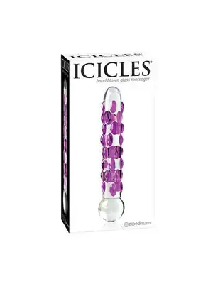 Análne dildá - ICICLES - sklenené dildo - purple - dc44113