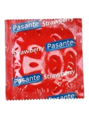 Kondómy s príchuťou - Pasante kondómy Jahoda - 1 ks - pasantestrawberry-ks