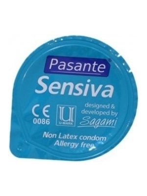 Kondómy bez latexu - Pasante Bezlatexové kondómy Sensiva - 1 ks - pasantesensivanolatex-ks