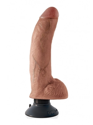 Realistické vibrátory - King Cock Realistický vibrátor zakrivený s prísavkou 23 cm - shmPD5409-22