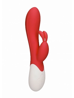 Vibrátory na klitoris - Heat Flame G-Sport Rabbit Vibrator - červený - shmHEA003RED