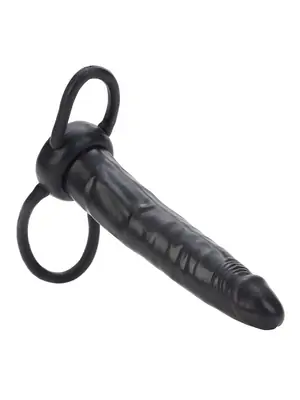 Nevibračné análne kolíky - Accommodator Análne Dildo čierne- vaginálna aj análna stimulácia naraz - s13343black