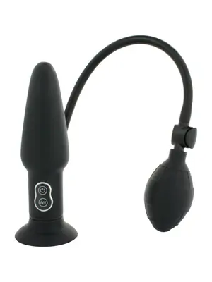 Vibračné análne kolíky - Inflatable Buttplug Nafukovací kolík s vibráciami - čierny - s3000009790