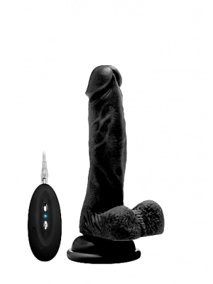 Dildá s prísavkou - S-Line RealRock Vibračný penis 18 cm - čierny - REA002BLK