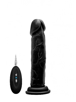 XXL vibrátory - S-Line RealRock Vibračný penis Xmen 20 cm - čierny - REA008BLK