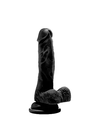 Dildá s prísavkou - S-Line RealRock Dildo penis 18 cm - čierny - REA013BLK