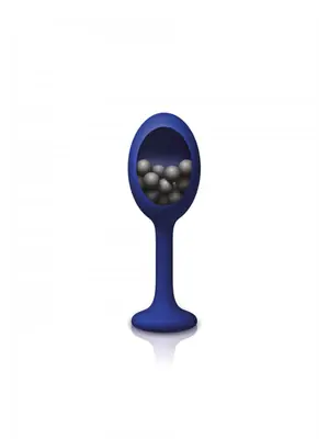 Nevibračné análne kolíky - NS Novelties Renegade silikónový análny kolík s guličkami vnútri - modrý - s18615blue