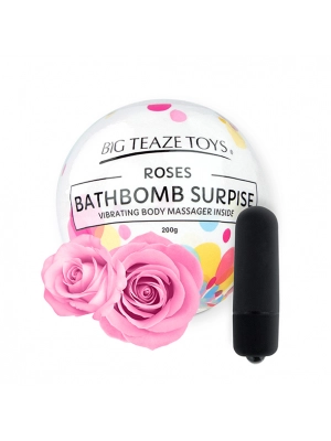 Telová kozmetika - BathBomb s prekvapením - minivibrátorom vo vnútri - ruža - E29021