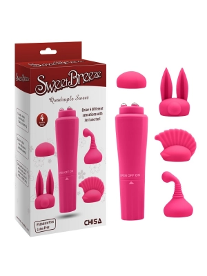 Vibrátory na klitoris - Sweet Breez Vibrátor na klitoris s nástavcami ružový - CH001pnk