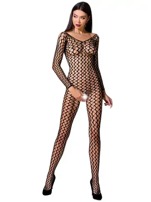 Bodystocking a catsuit - Passion Catsuit Veronique čierny - BS068BLACK