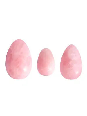 Kegelove guľôčky a vaginálny činky - Yoni vajíčka sada 3 ks - ruženín - Yoniruzenin