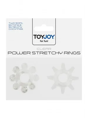 Erekčné krúžky - Power Stretchy Rings Erekčný krúžok 2ks - transparentný - s3006009937