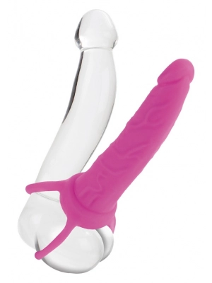 Nevibračné análne kolíky - Dual Análne Dildo - vaginálna aj análna stimulácia  naraz - ružová - s12780pink