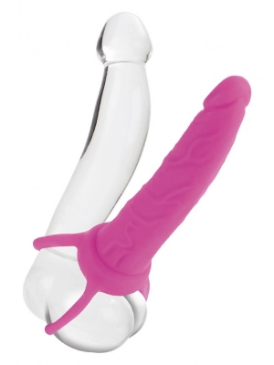 Nevibračné análne kolíky - Dual Análne Dildo - vaginálna aj análna stimulácia naraz - ružová - s12780pink
