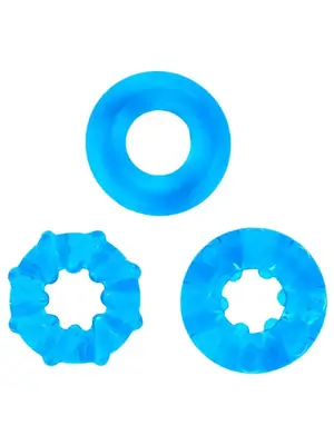 Erekčné krúžky nevibračné - BASIC X Erekčné krúžky nevibračné 3 ks modré - BSC00197blue