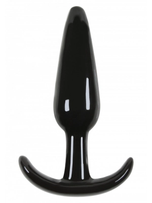 Nevibračné análne kolíky - Gélový Análny kolík T-Plug Smooth čierny - s18177black
