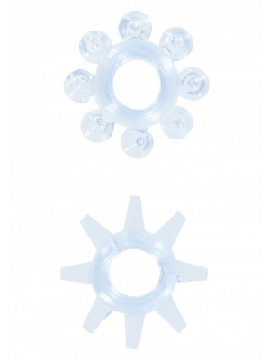 Erekčné krúžky nevibračné - Erekčné krúžky Snowflakes 2 ks modré - s10459blue