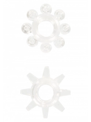 Erekčné krúžky nevibračné - Erekčné krúžky Snowflakes 2ks transparentné - s10459tra