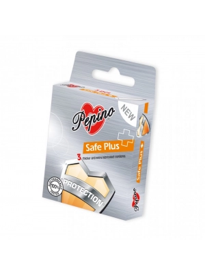 Extra bezpečné a zosilnené kondómy - Pepino kondómy Safe Plus-3 ks - 8592442900410