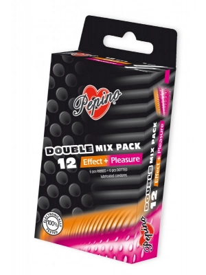 Kondómy vrúbkované a s výstupkami - Pepino kondómy Double Mix Pack- 12 ks - 8592442900397