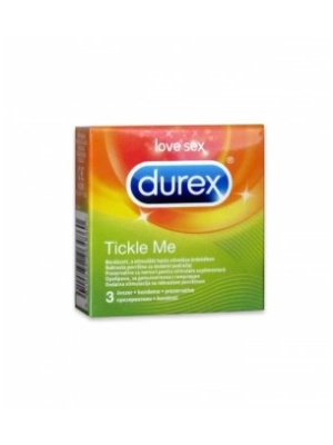 Kondómy vrúbkované a s výstupkami - DUREX kondómy Tickle Me 3 ks - durex-TickleMe-3ks