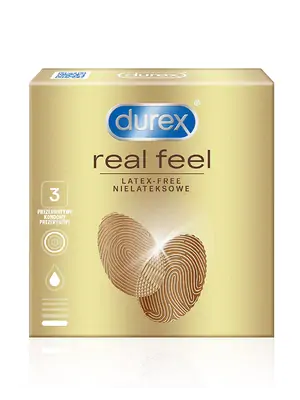 Kondómy bez latexu - DUREX kondómy Real Feel 3 ks - durex-RealFeel-3ks