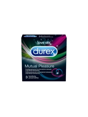 Kondómy vrúbkované a s výstupkami - DUREX kondómy Mutual Pleasure 3 ks - durex-MutualPleasure-3ks