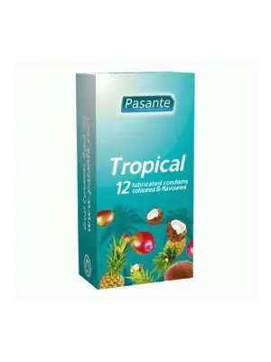 Kondómy s príchuťou - Pasante kondómy Tropical - 12 ks - pasanteTropical-12ks