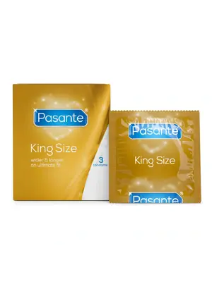 Extra veľké kondómy - Pasante kondómy King Size 60 mm - 3 ks - pasanteKingSize-3ks