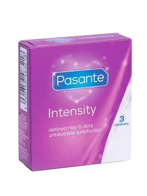 Kondómy vrúbkované a s výstupkami - Pasante kondómy Ribs-Dots 3 ks - pasanteRibsDots-3ks