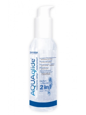 Lubrikačné gély na vodnej báze - Joydivision Aquaglide 2 v 1 lubrikačný a masážny gél 125 ml - sf11740