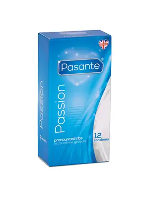 Kondómy vrúbkované a s výstupkami - Pasante kondómy Passion - 12 ks - pasantepassion12