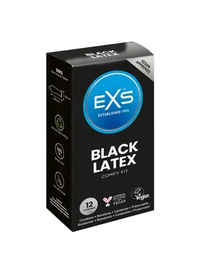 Farebné kondómy - EXS KONDÓMY ČIERNY LATEX 12 KS - shm12EXSBLACK