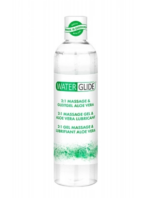 Lubrikačné gély na vodnej báze - Waterglide Masážny a lubrikačný gél 2 v 1 Aloe Vera 300 ml - dc30091