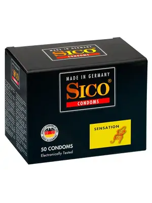 Kondómy vrúbkované a s výstupkami - SICO kondómy Sensation 50 ks - 4124140000