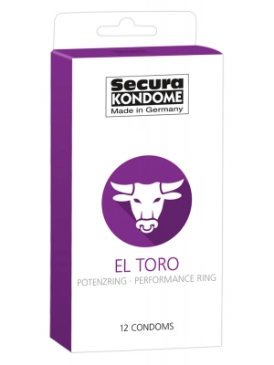 Špeciálne kondómy - Secura kondómy El Toro s erekčným krúžkom 12 ks - 4163800000